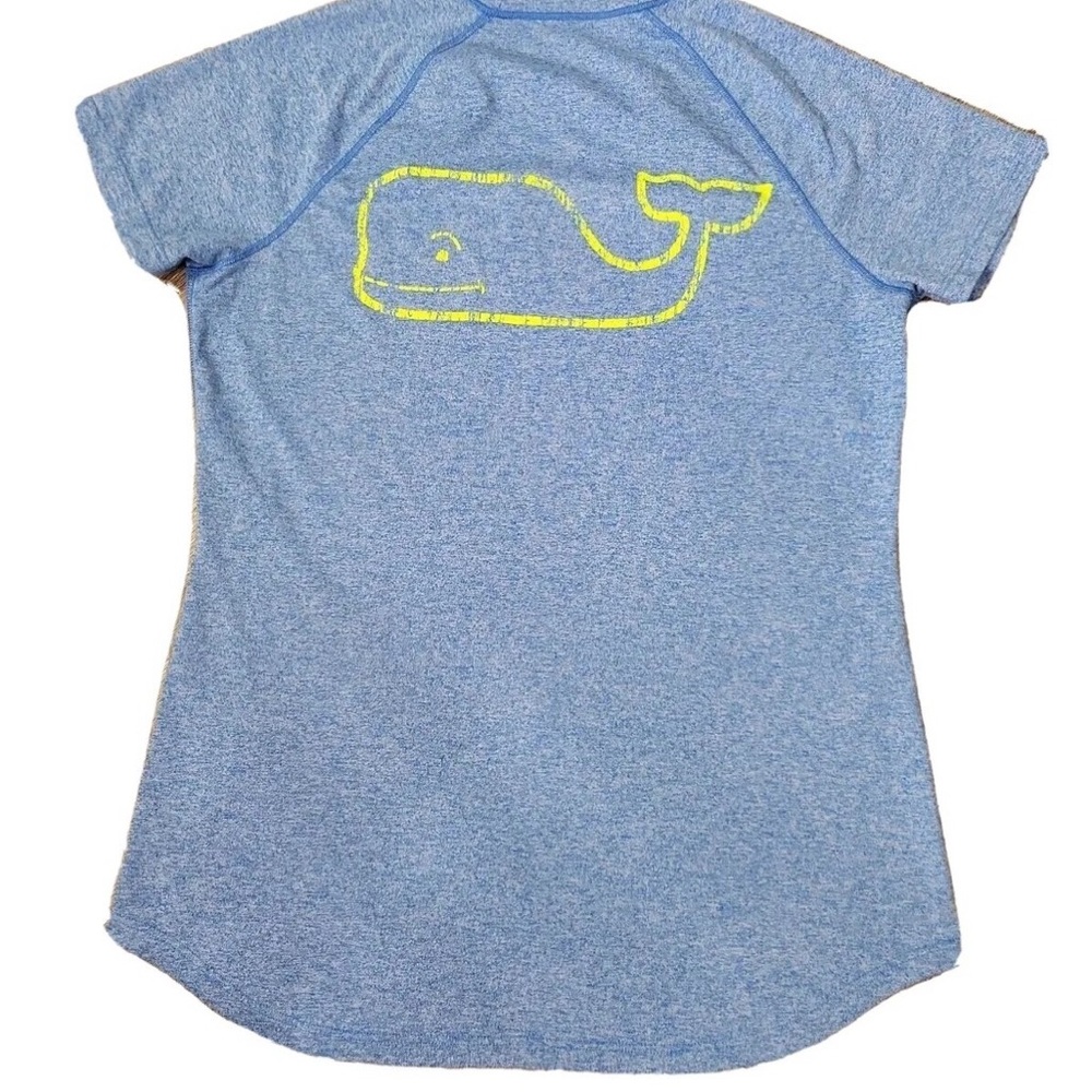 Vineyard Vines Performance Small Blue Heathered Whale Logo Women's T-Shirt